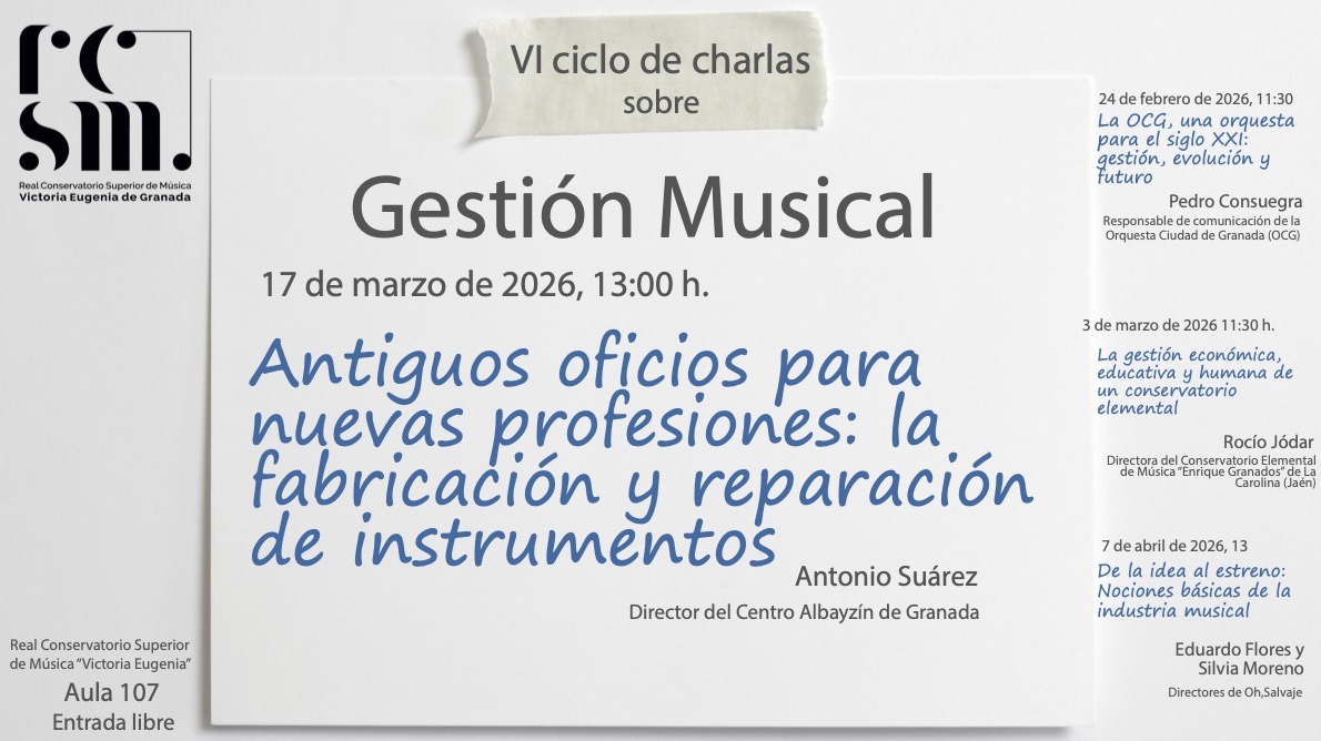 VI Ciclo de Charlas sobre Gestión Musical – Ponente: Antonio Suárez